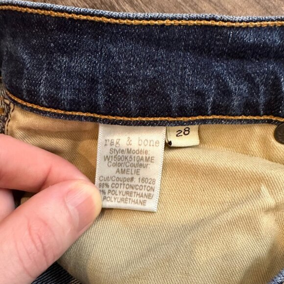 Distressed Rag & Bone Dre Women's Blue Denim Jeans - Size 28x30 - Picture 9 of 9